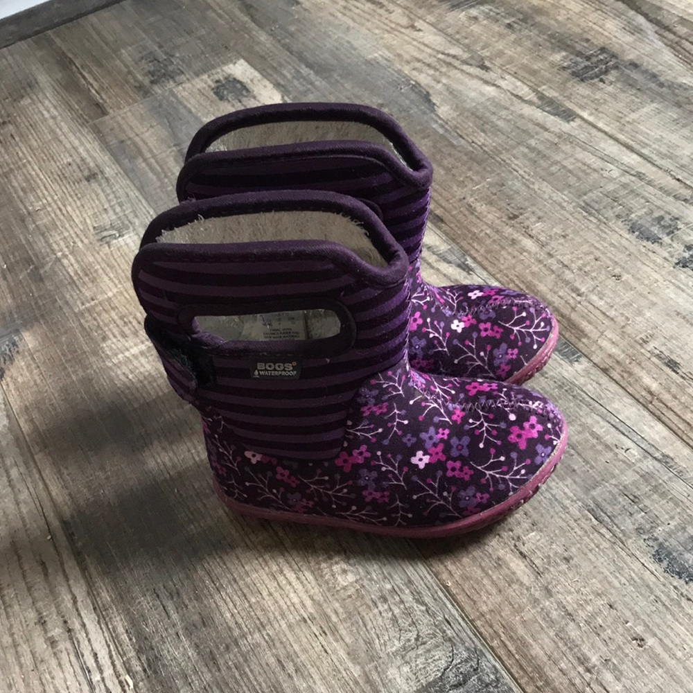 Purple Floral Girl Bogs